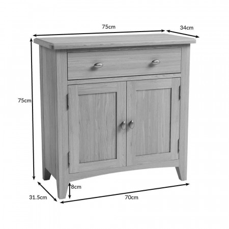PPS Oak : Tủ Bếp Gỗ Sồi Mini - 2 Cánh + 1 Ngăn Kéo